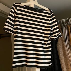 Ralph lauren black striped tee shirt